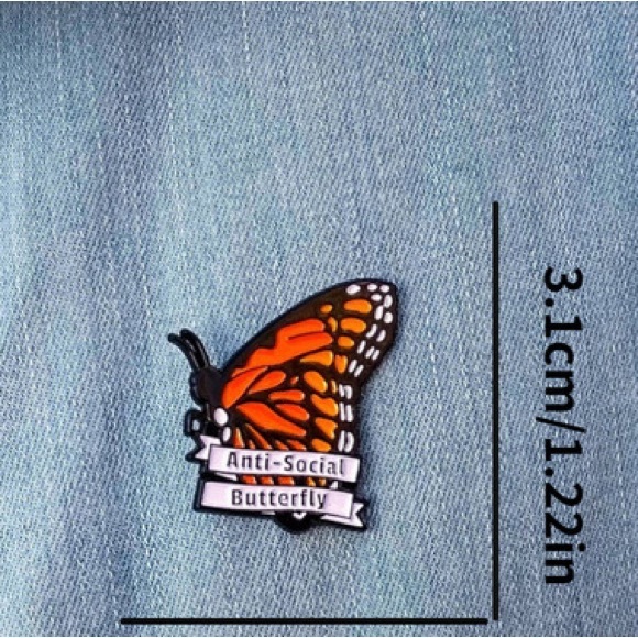 Butterfly antisocial brooch.NWT - Picture 2 of 2